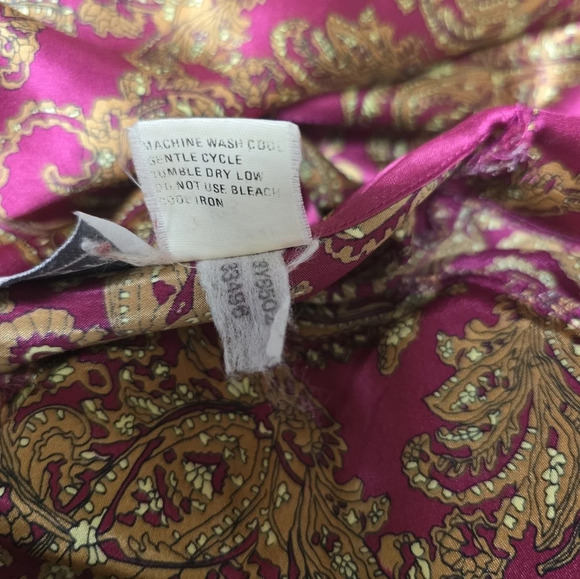 VINTAGE KATHRYN Robe Belted Pockets Floral Satin - Picture 11 of 17